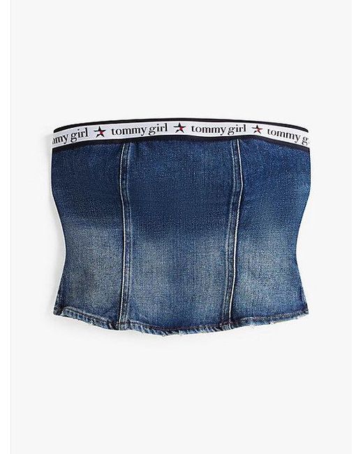Camiseta Tubo Vaquera Tommy Girl Tommy Hilfiger de color Blue