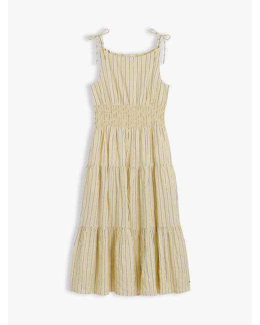 Tommy Hilfiger Natural Self-Tie Strap Smock Midi Dress