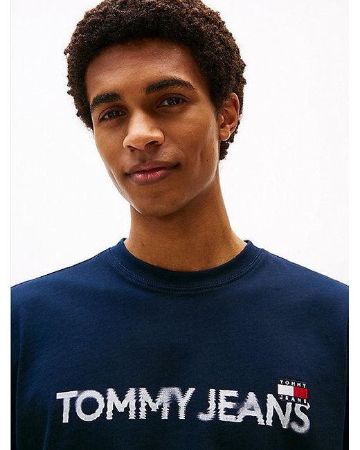 Tommy Hilfiger T-Shirt Met Ronde Hals En Tommy-Badge in het Blue voor heren