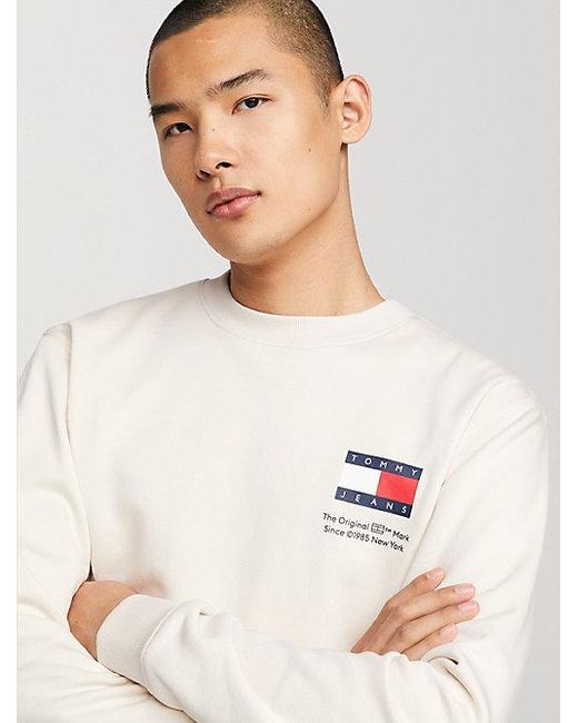 Tommy Hilfiger Essential Sweatshirt Met Ronde Hals En Logo in het White voor heren