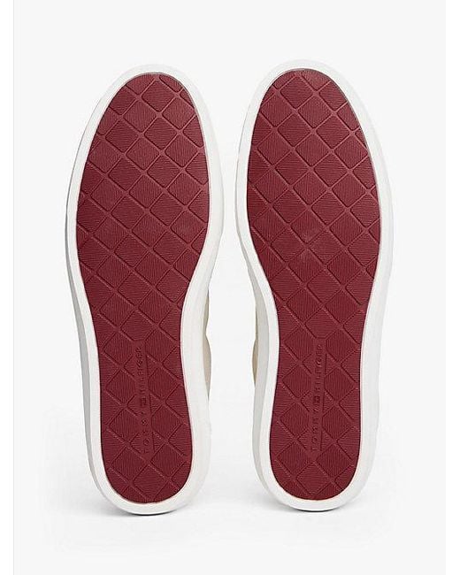 Tommy Hilfiger Suède Sneaker Met Cupsole in het Natural voor heren