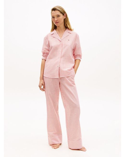 Tommy Hilfiger Pink Essential Seersucker Pyjama Shirt