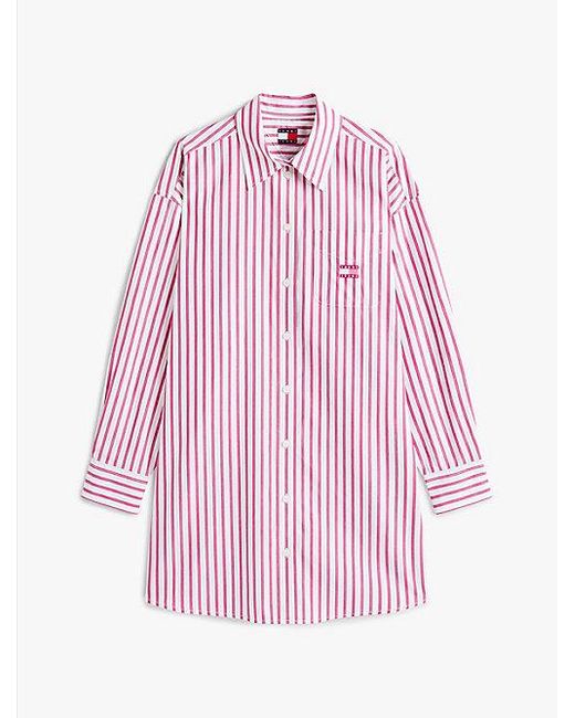 Minivestido Camisero Oversize Tommy Hilfiger de color Pink