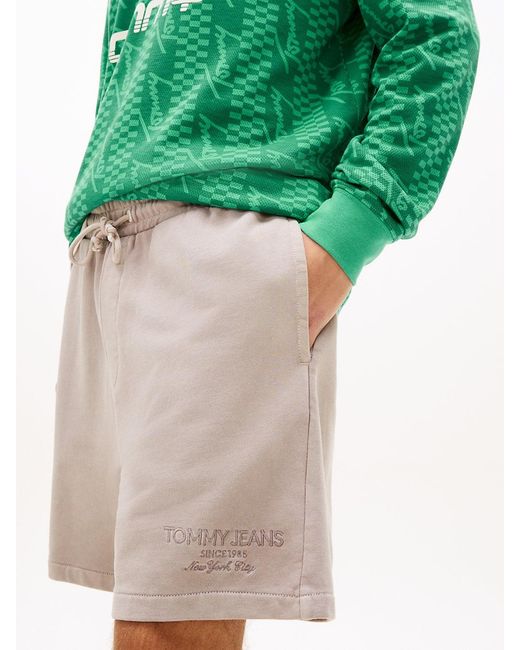 Tommy Hilfiger Green Classic Tonal Logo Embroidery Sweat Shorts for men
