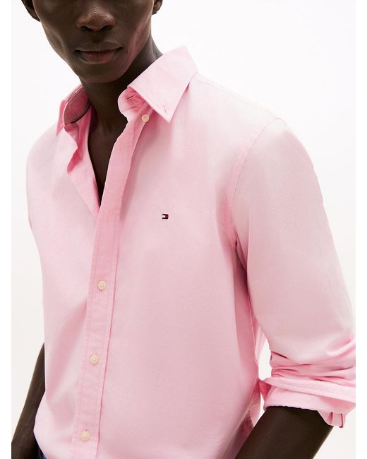 Tommy Hilfiger Pink Regular Fit Flex Poplin Shirt for men