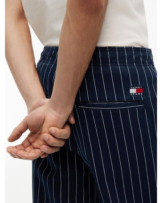 Tommy Hilfiger Blue Jaimie Relaxed Pinstripe Twill Trousers for men