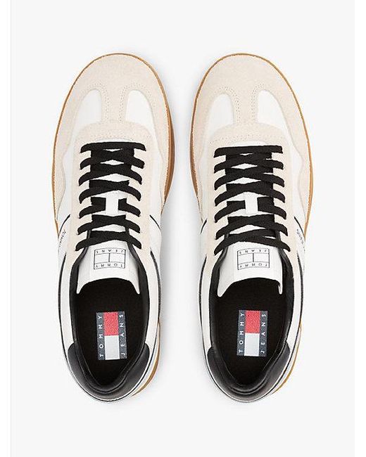 Tommy Hilfiger The Greenwich Sneaker Met Gemengde Texturen En Leer in het White voor heren