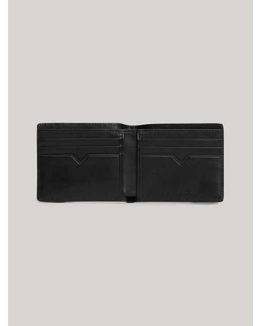 Tommy Hilfiger Black Corporate Leather Small Credit Card Wallet for men