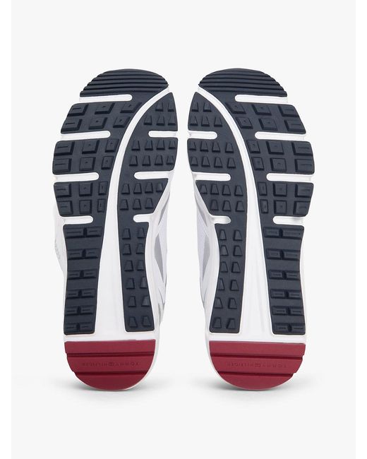 Tommy Hilfiger White Logo Mixed Texture Cleat Trainers for men
