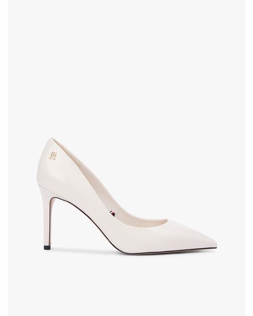 Tommy Hilfiger White Leather Pointed Toe Stiletto Heels