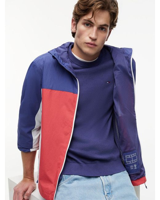 Tommy Hilfiger Blue Packable Ripstop Relaxed Hooded Jacket for men