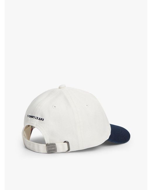 Tommy Hilfiger White Heritage Logo Washed Baseball Cap for men