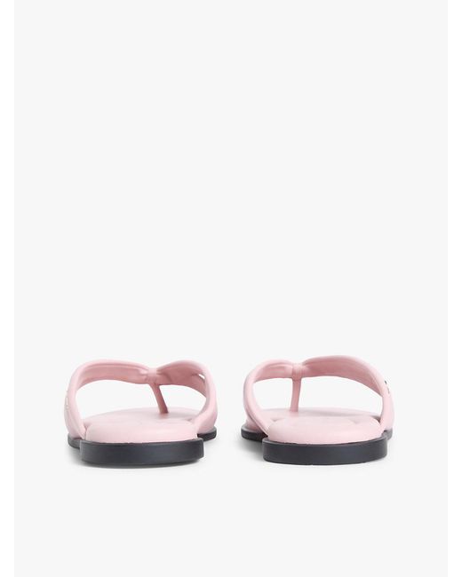 Tommy Hilfiger Multicolor Leather Toe Post Flat Sandals