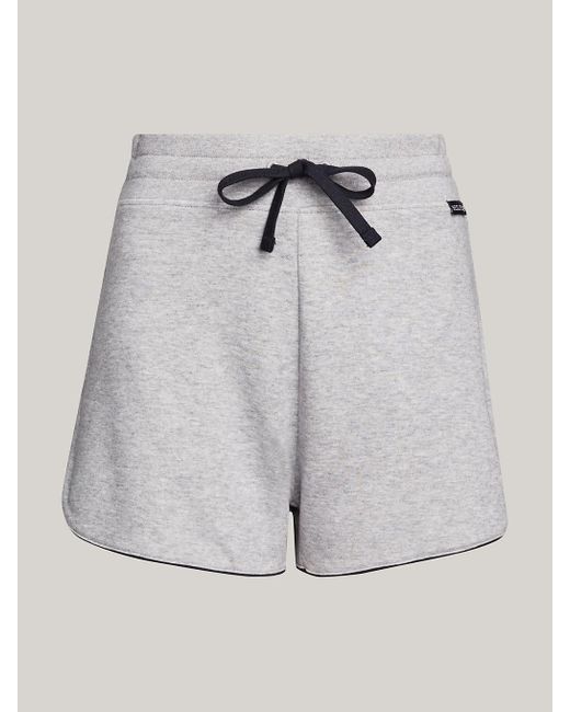 Tommy Hilfiger Gray Hilfiger Monotype Contrast Piping Pyjama Shorts