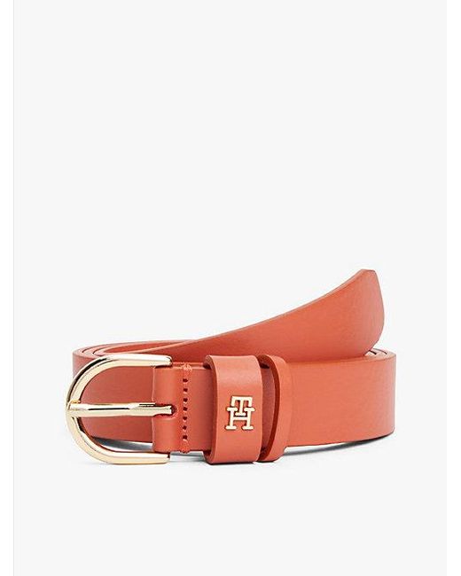 Tommy Hilfiger Pink Essential Ledergürtel Mit Th-Monogramm