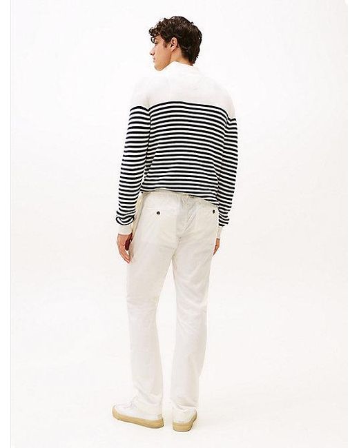 Tommy Hilfiger Denton Papertouch Chino Met Rechte Broekspijpen in het White voor heren
