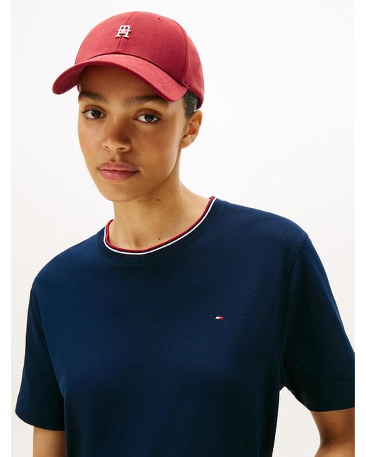 Casquette Chic En Sergé À Monogramme Th Tommy Hilfiger en coloris Red