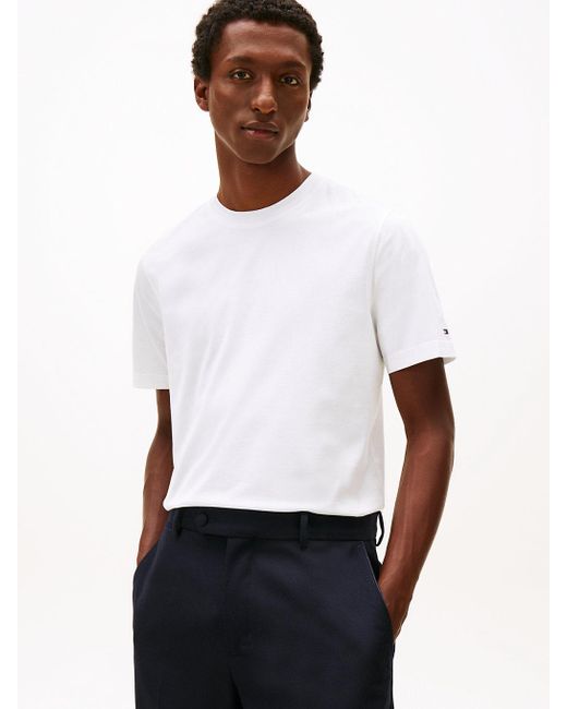 Tommy Hilfiger White New York Label Crew Neck T-Shirt for men
