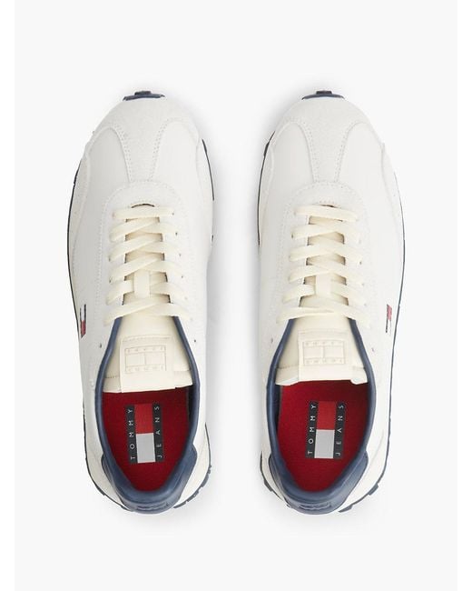 Tommy Hilfiger White Retro Archive Runner Trainers With Leather for men