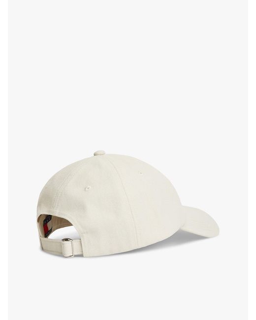 Tommy Hilfiger White Wavy Flag Canvas Baseball Cap