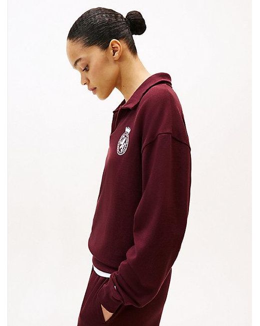 Tommy Hilfiger Relaxed Fit Lounge-Trui Met Embleem in het Red