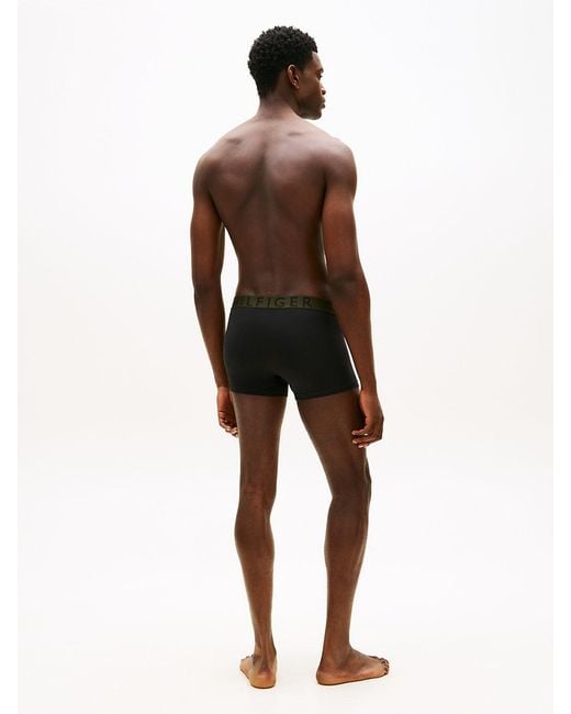 Tommy Hilfiger Black 3-Pack Logo Waistband Trunks for men