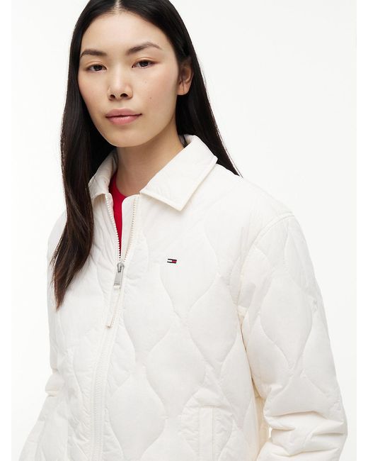 Tommy Hilfiger White Water Repellent Quilted Relaxed Jacket