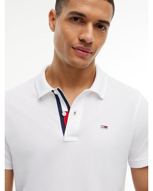 Tommy Hilfiger White Pure Cotton Slim Fit Polo Shirt for men