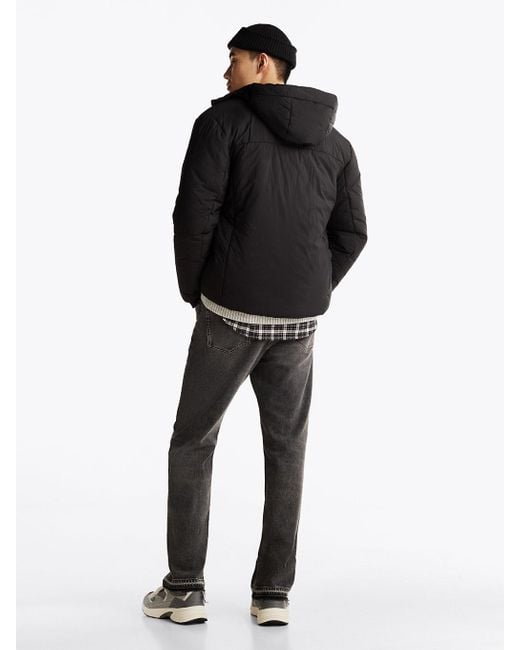 Tommy Hilfiger Black Lightweight Hooded Windbreaker Jacket for men