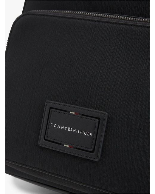 Tommy Hilfiger Black Logo Patch Dome Backpack for men
