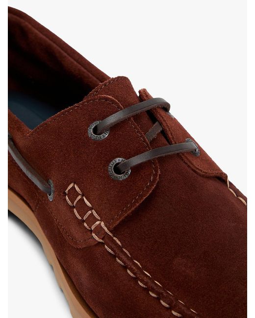Tommy Hilfiger Brown Suede Cleat Lightweight Boat Shoes for men