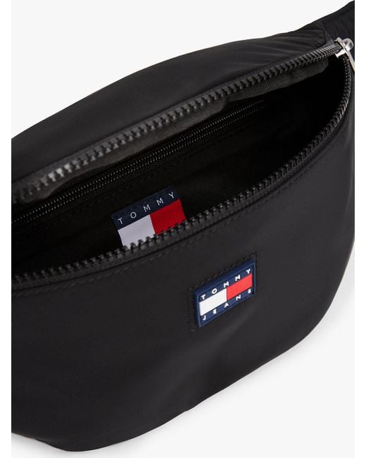 Tommy Hilfiger Black Rubberised Logo Bum Bag for men