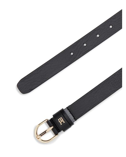 Tommy Hilfiger Black Th Monogram Leather Belt