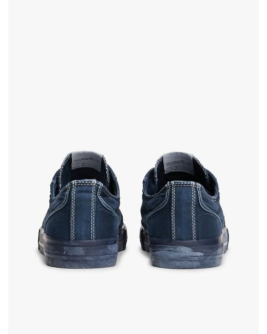 Tommy Hilfiger Blue Archive Flag Stripe Washed Canvas Trainers for men