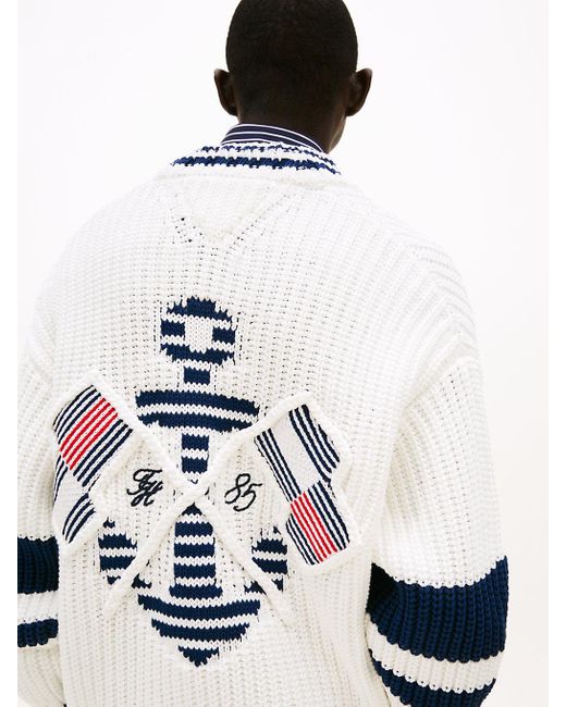Tommy Hilfiger White The Runway Collection Back Logo Cardigan for men