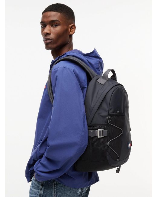 Tommy Hilfiger Blue Outdoor Textile Mesh Pocket Backpack for men