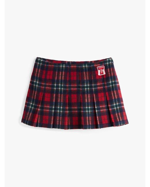 Tommy Hilfiger Red Plaid Check Mini Skirt