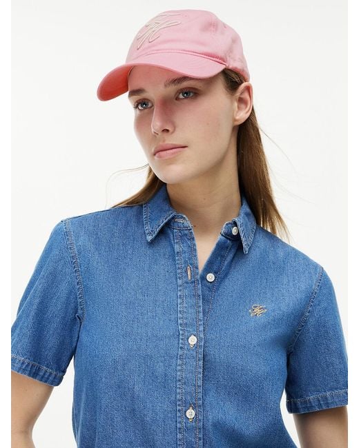 Tommy Hilfiger Pink Logo Embroidery Baseball Cap