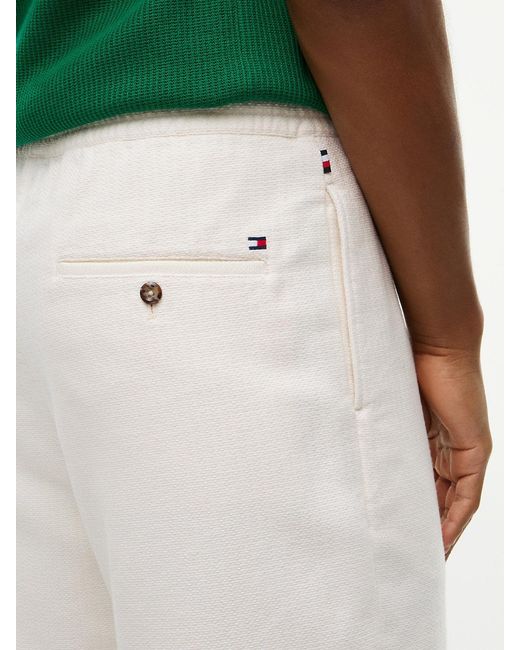 Tommy Hilfiger White Woven Structured Relaxed Fit Shorts for men