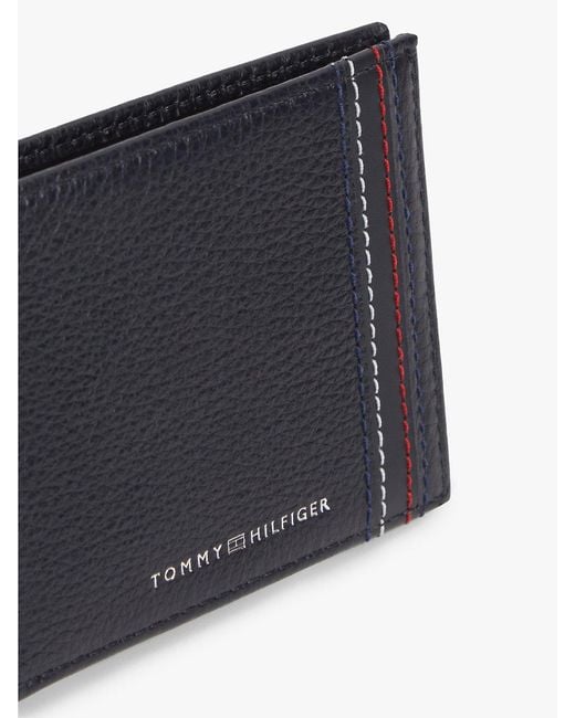 Tommy Hilfiger Black Leather Bifold Credit Card Wallet for men
