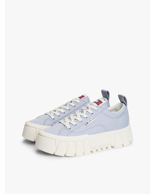 Tommy Hilfiger White Logo Tab Platform Cleat Trainers