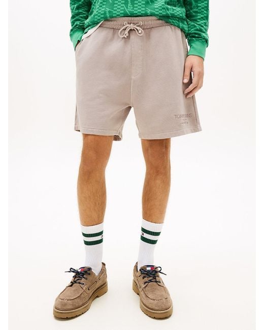 Tommy Hilfiger Green Classic Tonal Logo Embroidery Sweat Shorts for men