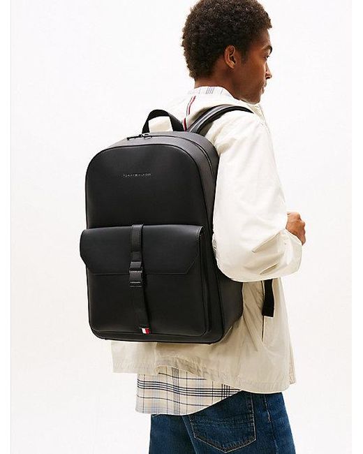 Mochila Con Logo Metálico Tommy Hilfiger de hombre de color Black
