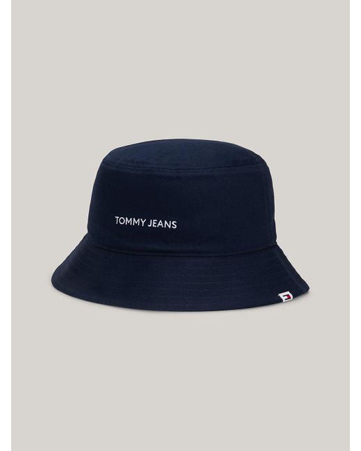 Tommy Hilfiger Blue Logo Embroidery Bucket Hat for men