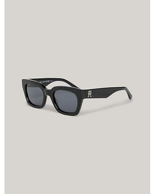 Tommy Hilfiger Black Cat-Eye-Sonnenbrille mit TH-Monogramm