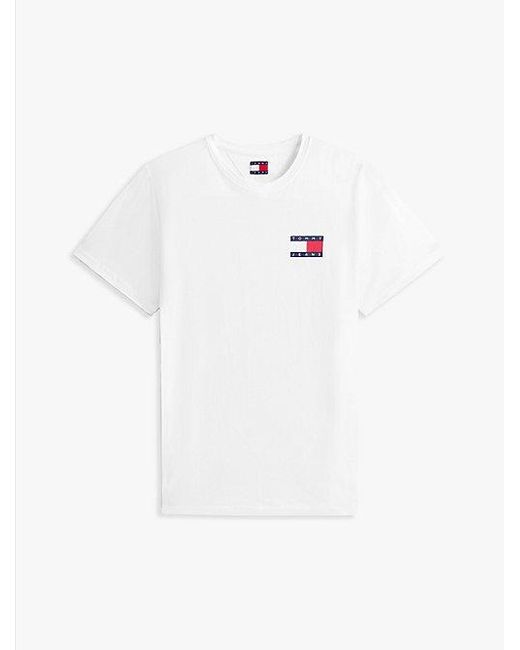 Tommy Hilfiger T-Shirt TJM SLIM ESSENTIAL FLAG TEE EXT Mit Rundhalsausschnitt in White für Herren