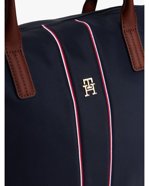 Borsa Tote Corporate Con Monogramma Th di Tommy Hilfiger in Blue