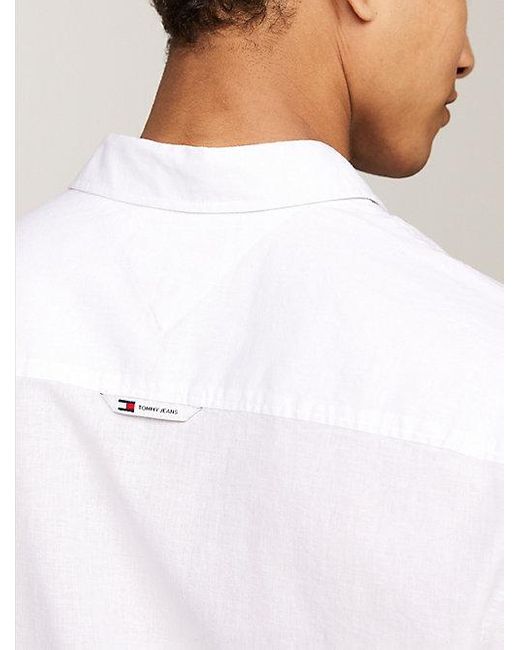 Camisa de manga corta con corte regular Tommy Hilfiger de hombre de color White