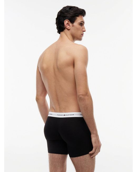 Tommy Hilfiger Black 3-pack Signature Logo Waistband Boxer Briefs for men