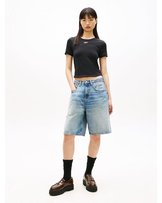 Tommy Hilfiger Black Athleisure Metal Logo Slim T-Shirt